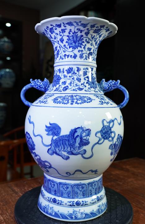 重工精品事事如意双耳海棠瓶 商品图0