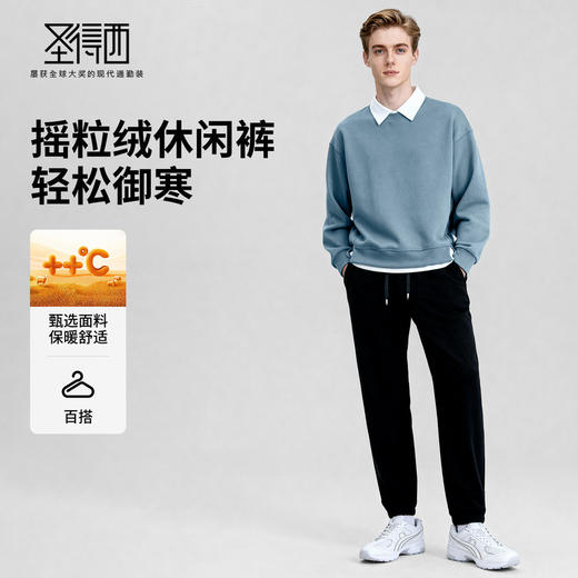 【抗菌&抗静电&远红外发热】圣得西2025年冬季男士松紧加绒休闲裤 商品图3