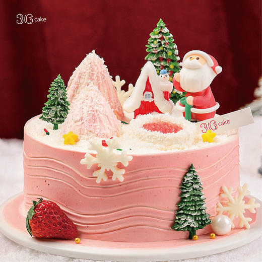 【圣诞季】圣诞童话镇 ‧ 红颜草莓啫喱奶油蛋糕，可选1.5/2.5/6磅 商品图1