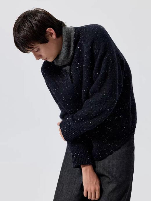 Simple Project/M25239/彩点纱撞色打结领毛衣 商品图3