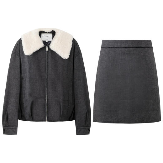 SELFWHO90白鸭绒智感灰毛领羽绒服女2025冬新款宽松拉链保暖外套 商品图4