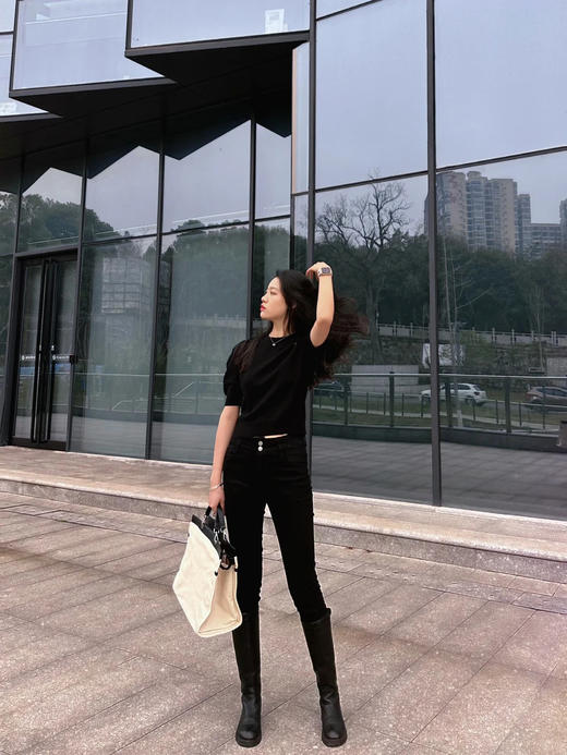 【加绒款弹力高腰小脚牛仔裤MD-82523】杨幂同款！常规款和加绒款都来了‼️太绝了👍 穿出明星腿感团‼️长已自留两条👖-OTFS 商品图4