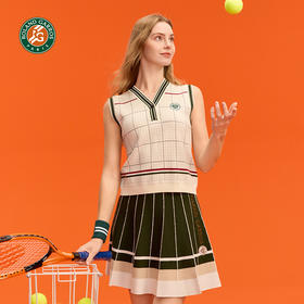 罗兰加洛斯法网女子针织背心衫秋季时尚宽松编织衫网球服