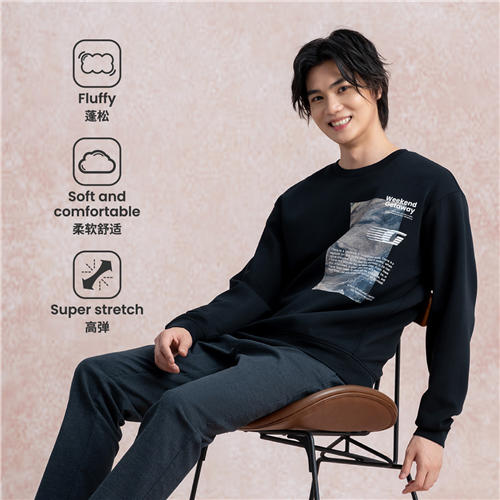 佐丹奴男装25年商场同款【空气三明治】精致印花卫衣01095607 商品图2