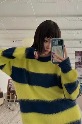 LNNNS 个性设计软糯撞色条纹毛衣 21777