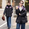 时尚格纹撞色拼接连帽羽绒服，气质中长款加厚保暖外套HR-MEIQIN59176 商品缩略图0