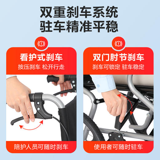 可孚小型轮椅折叠超轻便老人外出专用简易车载手动便携式小轮儿童 商品图2