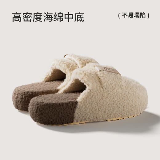 朴西浮沫软底棉拖鞋女秋冬防滑卧室静音拖鞋保暖居家室内棉拖男 商品图3