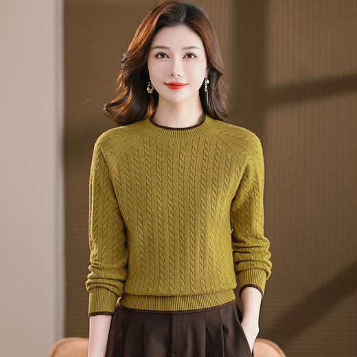 FCY QQ9262针织衫提花麻花毛衣慵懒风上衣 商品图3