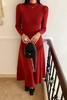 amadella 红色修身针织长款连衣裙 21780 商品缩略图0
