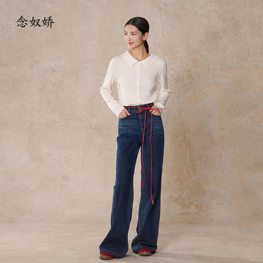 【商场同款】CNK5B76 “ 初恋毛衫 ” 纯羊毛白色小翻领小毛衫，后背精巧设计点 商品图1