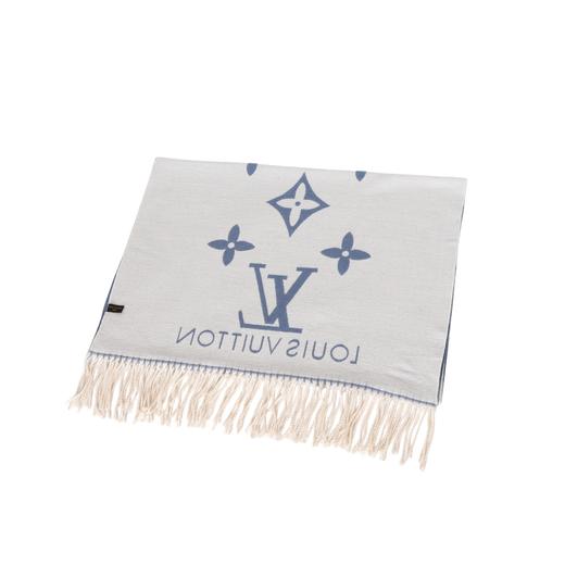 雾霾蓝羊绒围巾 商品图2