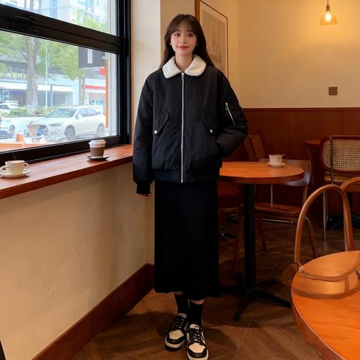 Schenvega标*商城同款羊羔毛翻领棉衣机车服外套B1-M333 商品图14