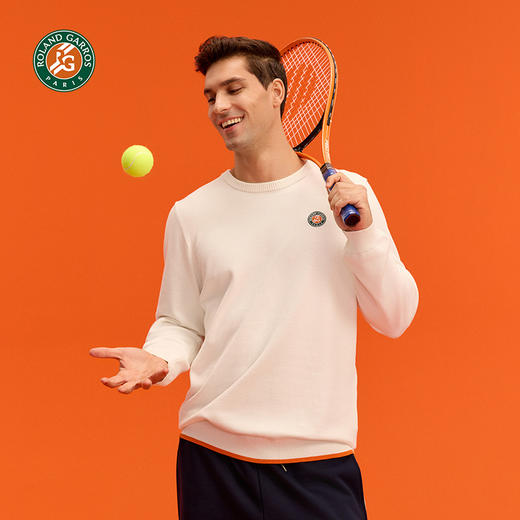 罗兰加洛斯法网针织衫毛衣秋冬新款男女圆领纯色休闲打底线衫 商品图3