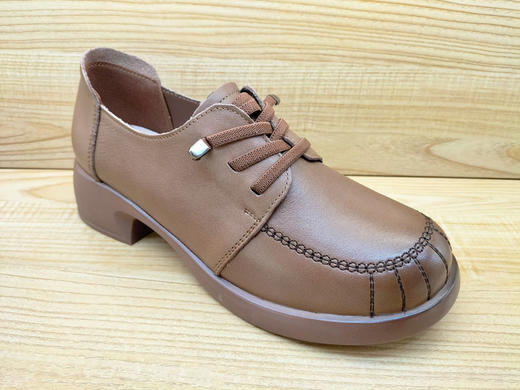 秋季新款豪行女鞋23320887时尚中跟真皮舒适休闲中年单鞋正 商品图1