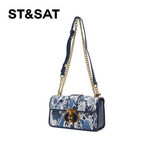 星期六蓝色蝴蝶绣线单肩包SSC521R00S 商品图1