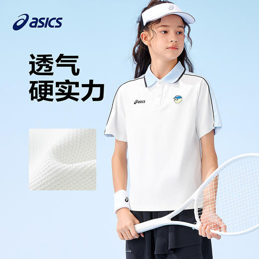 ASICS/亚瑟士童装25年夏季新款网球Polo吸湿插肩袖运动短袖T恤 商品图1
