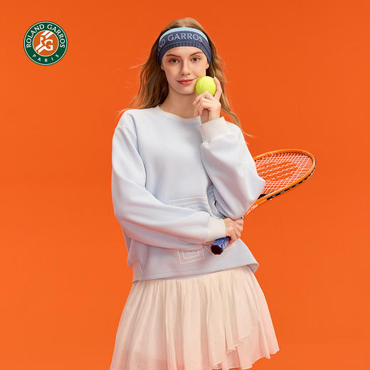罗兰加洛斯法网女子卫衣秋季新款休闲套头宽松针织网球服上衣 商品图3