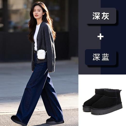 新款雪地靴女2025冬季厚底棉靴百搭马丁靴女加绒保暖女靴百搭鞋子 商品图1
