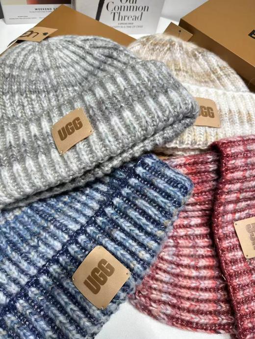 D121038秋冬季加厚皮标保暖帽针织帽男女款百搭防寒冷帽 商品图3