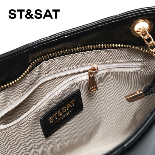 星期六高级感简约菱纹链条托特包SSD521R001 商品图5