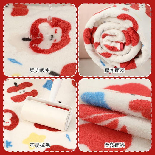 苹果喜乐浴巾珊瑚绒吸水速干不掉毛加厚加大浴巾-纪念日百货门店同款167748512 商品图1