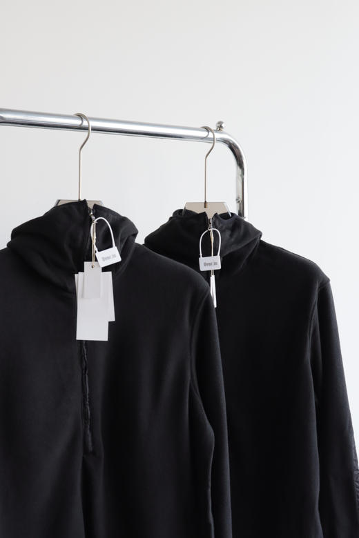 小众外贸原单 忍者帽 尼龙拼接摇粒绒半拉链连帽卫衣男女同款 WY006 商品图1