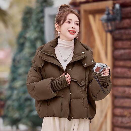 短款羽绒服加厚宽松面包服，连帽冬季白鸭绒外套HR-MXE6873A 商品图3