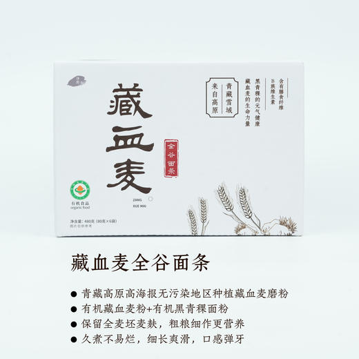 【静思书轩】藏血麦全谷面条高纤维0脂肪低GI自然风干粗粮面有机认证无污染面粉来自青藏雪域 商品图4