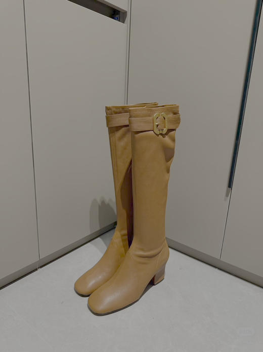 1210-1 渠道货 免带品 Miu弹力羊皮 粗跟长靴 商品图10