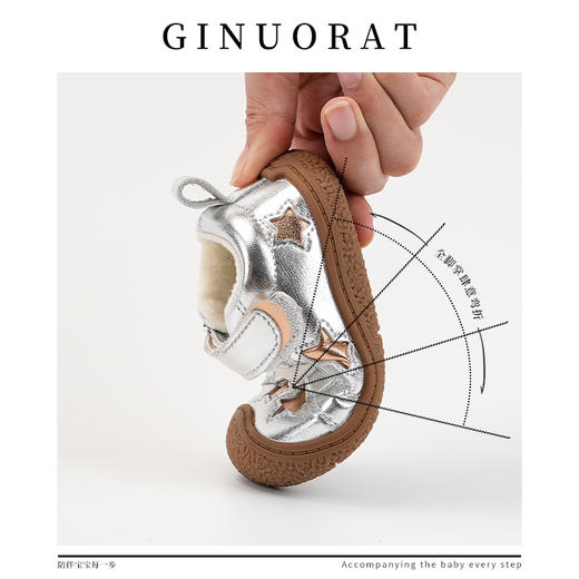 【奇诺鼠品牌直发18—30码】男宝宝加绒星星板鞋冬季新款婴儿棉鞋女小童软底学步鞋聚 商品图7