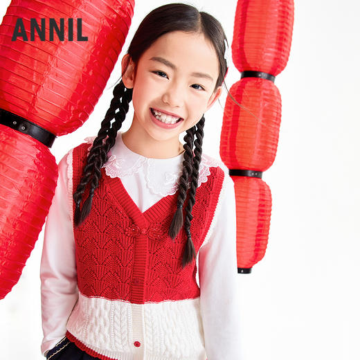【实体店同款】女童针织背心春季新款安奈儿童装AG612015 商品图1