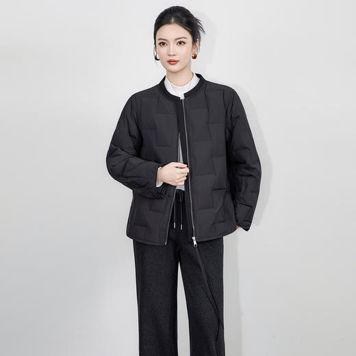「高货wl」全新升级【铂金会员441/天猫599/差价158】(41734)洛诗琳气质圆领简约羽绒服2025冬季挺括通勤保暖外套女 商品图1