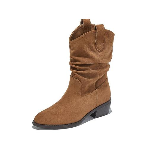 复古尖头西部牛仔靴2025秋冬新款英伦风休闲百搭短靴美拉德靴子女 商品图2