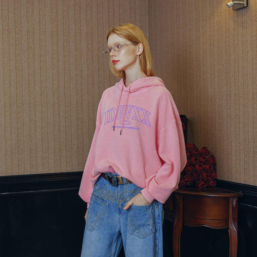 IDEVERRAY秋冬连帽套头卫衣男士宽松长袖重磅外套女情侣装 商品图4