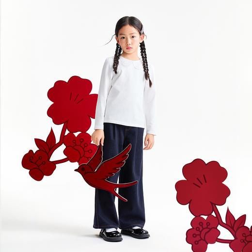 【实体店同款】女童全腰梭织裤春季新款安奈儿童装AG616018 商品图5