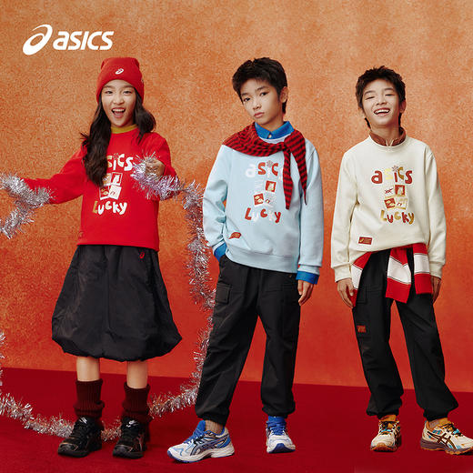 【商场同款】ASICS/亚瑟士儿童2026新年款圆领卫衣空气层舒适潮流 商品图4