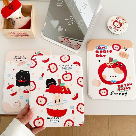 苹果小猫PU学生女生折叠台镜化妆大镜子折叠镜-纪念日百货门店同款167843907 商品图3