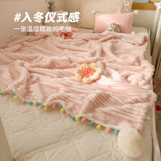 【品牌直发】加倍生活 300G双面阳离子提花工艺球毯 花缀柔绒系列 6色可选 毛毯毯子 商品图1