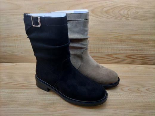 2024秋冬新款豪行绒布女鞋24470305时装女短靴显瘦平底女单鞋正品 商品图4