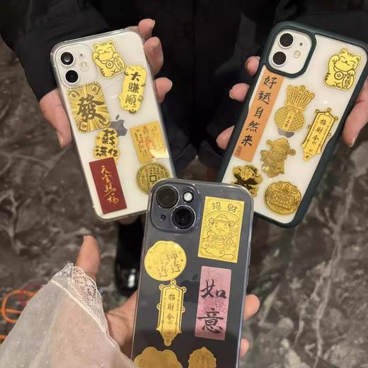 【匠心工艺❗️仪式感满满】黄金手机贴足金999暴富公主请发财财库招财手机贴纸礼品金片。jb 商品图1