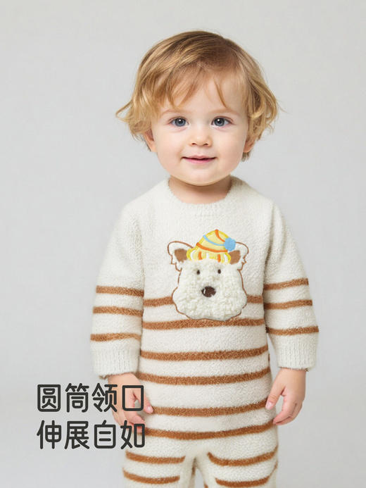 英氏婴儿宝宝连体衣冬季新款保暖条纹长袖哈衣爬服YZJAJ3R032A  YZJAJ3R033A 商品图2