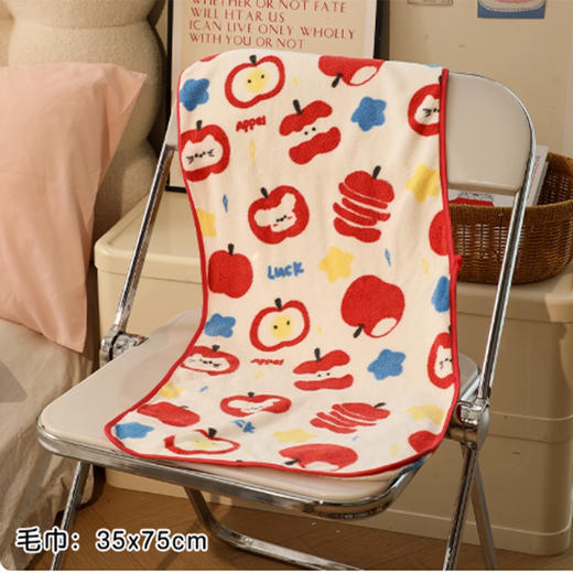 珊瑚绒吸水苹果喜乐毛巾-纪念日百货门店同款167748491 商品图0