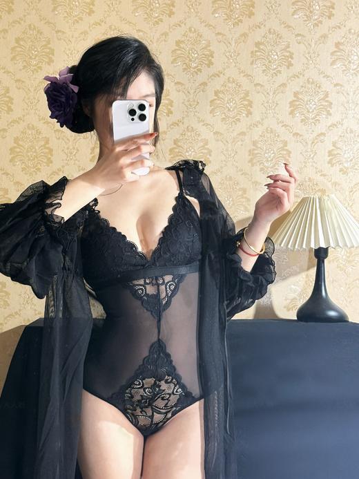 情趣内衣上新「夜身勾勒」🩱情趣连体衣裆部可解显腰细弹性针织面料（官方上新） 商品图0