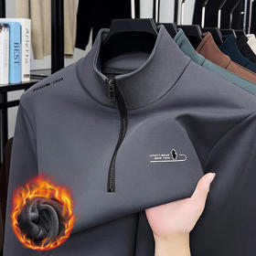秋冬新款休闲长袖新款德绒压标拉链卫衣男士上衣