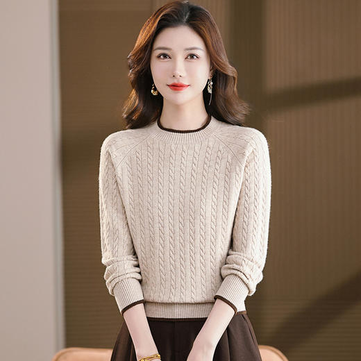 FCY QQ9262针织衫提花麻花毛衣慵懒风上衣 商品图2