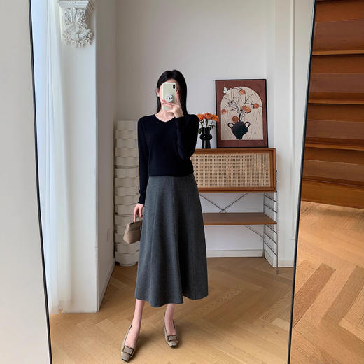 秋冬BI备！2025山羊绒羊毛基础时尚打底衫女圆领内搭长袖针织衫！ 商品图2