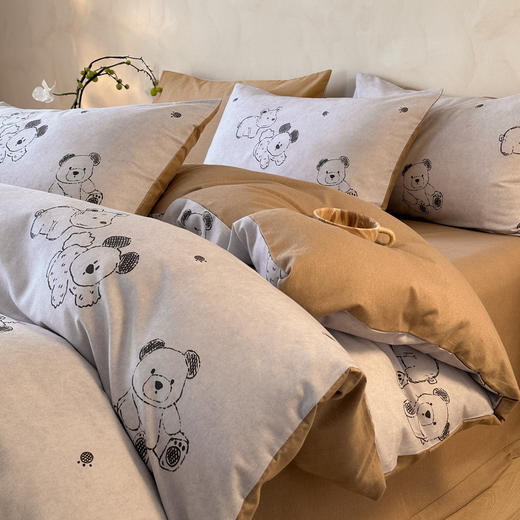 全棉磨毛~秋冬高级感主卧室纯棉四件套 轻磨毛美式田园 可爱卡通 水墨国风多种风格 贴肤裸睡级温暖舒适 商品图12