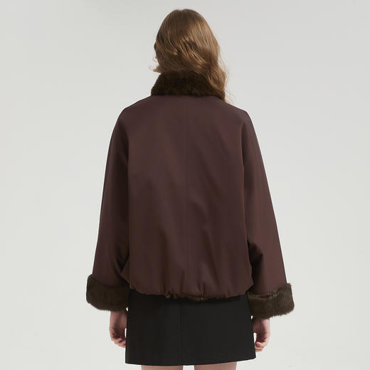 QP609斯尔丽2025冬季新款高级感时尚皮毛一体多用领两面穿外套女式皮草 商品图1