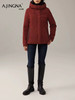【两面穿】阿菁娜新年新款开运红羽绒服可两面穿连帽设计防风保暖锁温F30D216030 商品缩略图1